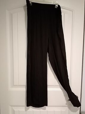 Worthington Black Wide-Leg Pull-On Pants with Smooth Drape